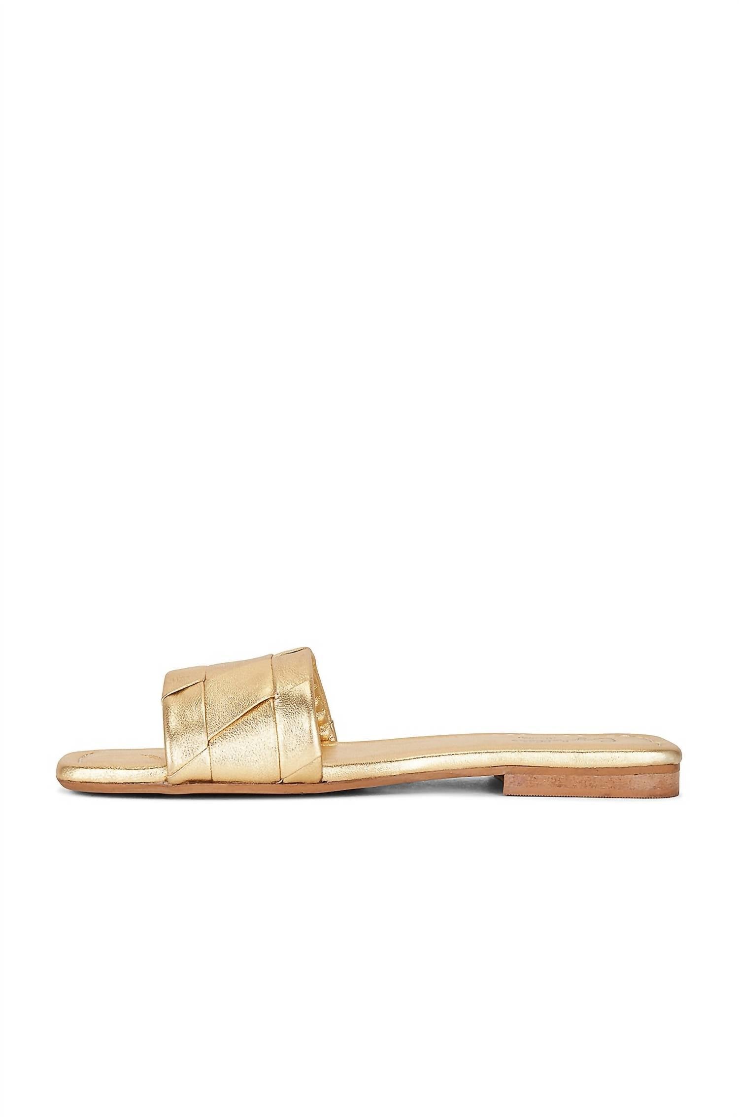 Женские плоские сандалии Portland Leather Slide в металлическом золоте Seychelles, металлическое золотой — фото 4