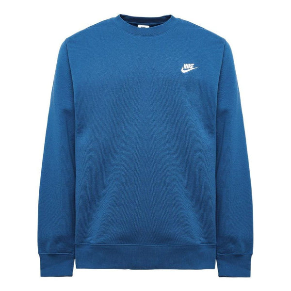 

Толстовка Nike Sportswear Club Solid Color Logo Embroidered Round Neck Long Sleeves Blue, мультиколор