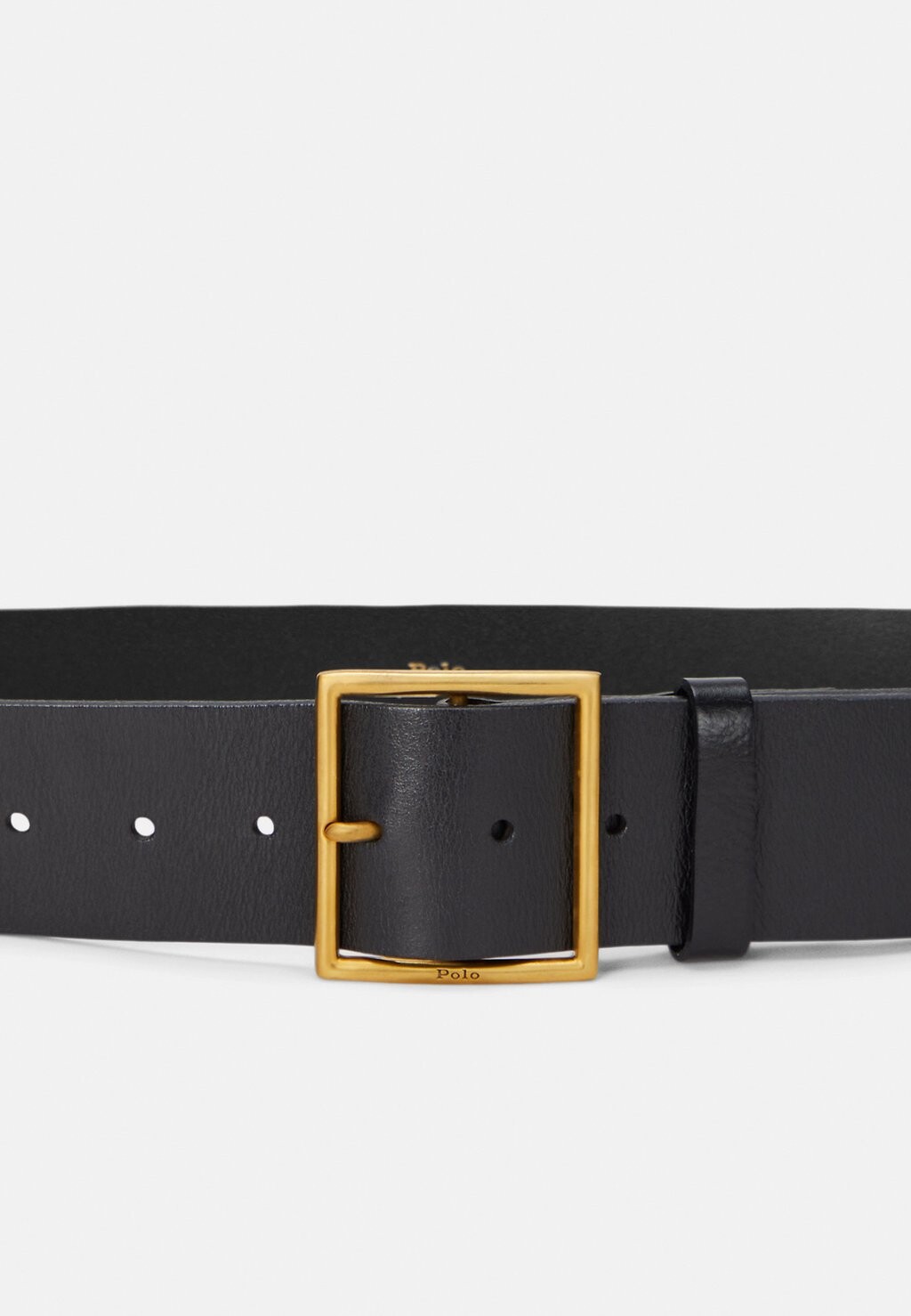 

Пояс SQUARE-BUCKLE WIDE LEATHER BELT Ralph Lauren, черный
