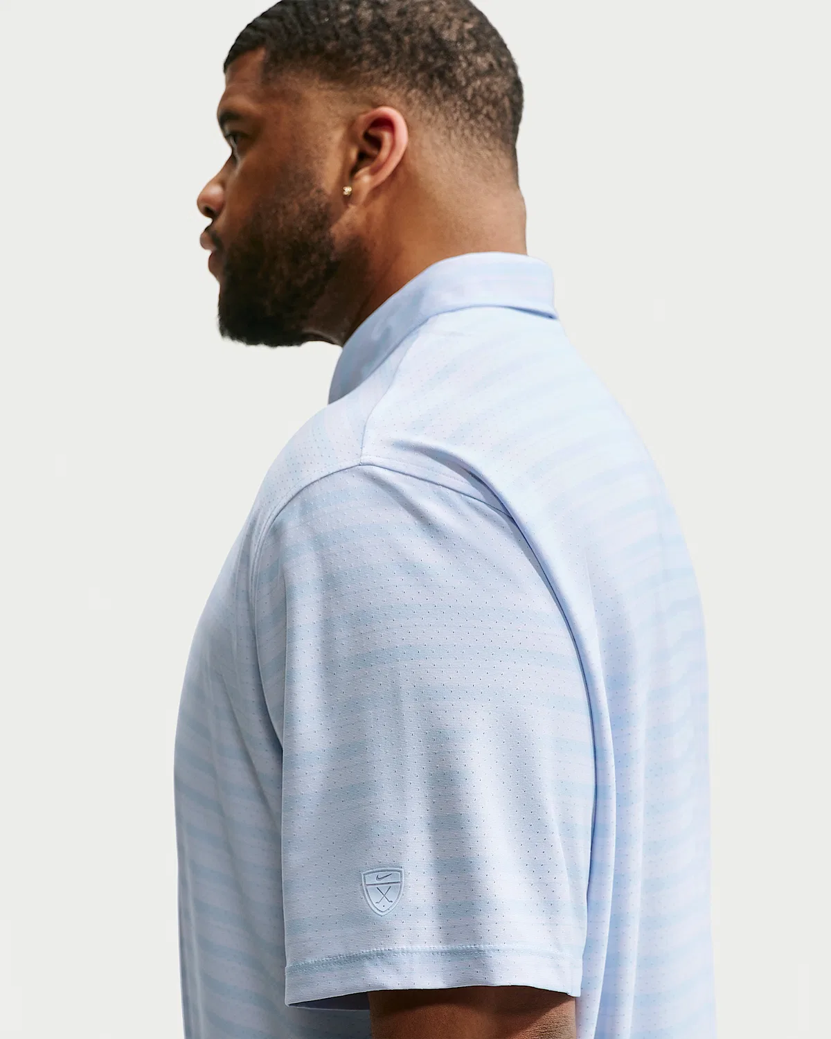 Мужское поло Nike Tailored Performance Dri-FIT Golf, Hydrogen Blue/Football Grey/Hydrogen Blue — фото 2