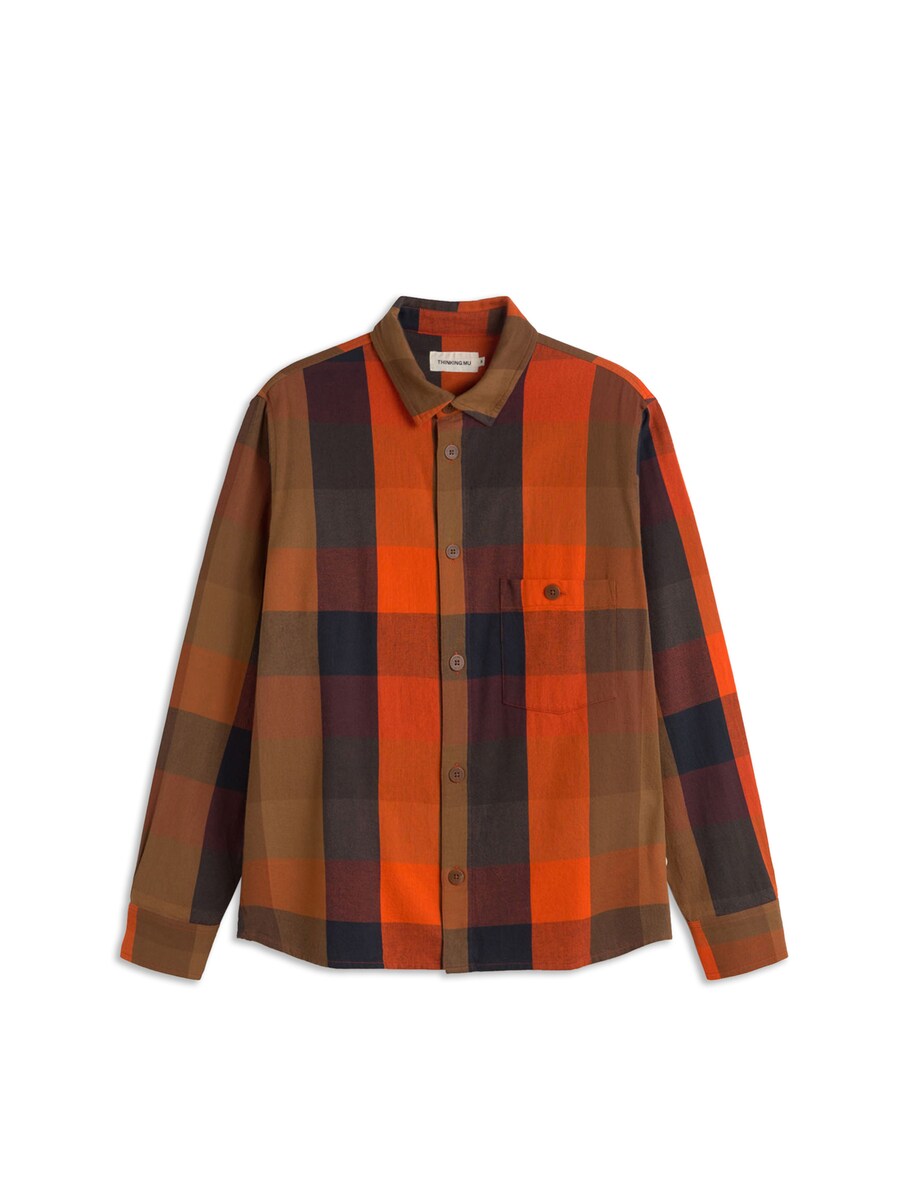 

Рубашка на пуговицах классического кроя Thinking MU Theo, оранжевый