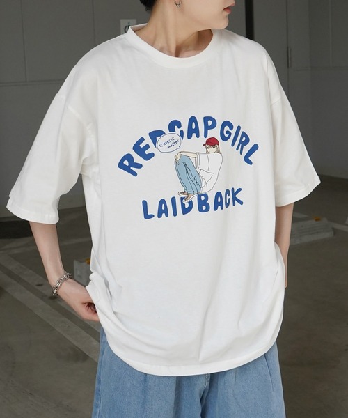 

Футболка с коротким рукавом унисекс, приталенная, оверсайз, с принтом спереди и сзади Red Cap Girl