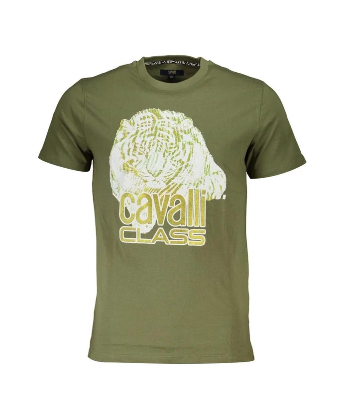 

Футболка с изображением головы тигра цвета хаки Cavalli Class, зеленый