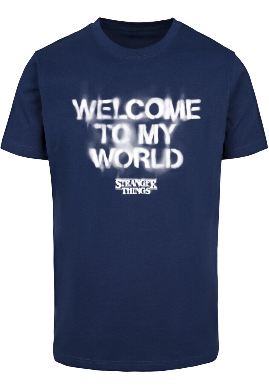 

Классическая футболка ABSOLUTE CULT Shirt Stranger Things - Welcome To My World, темно-синий