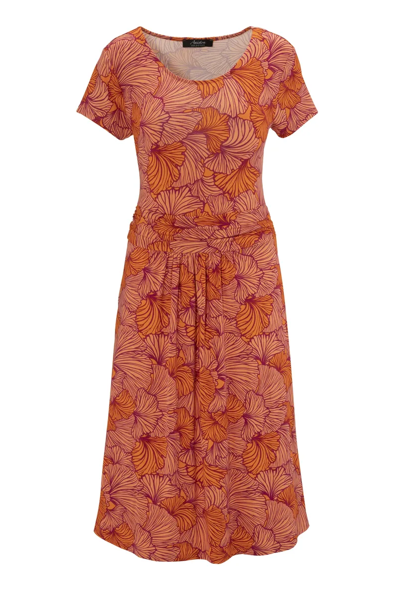 

Летнее платье Aniston SELECTED с рюшами на поясе, цвет Lachsfarben-Lila-Orange