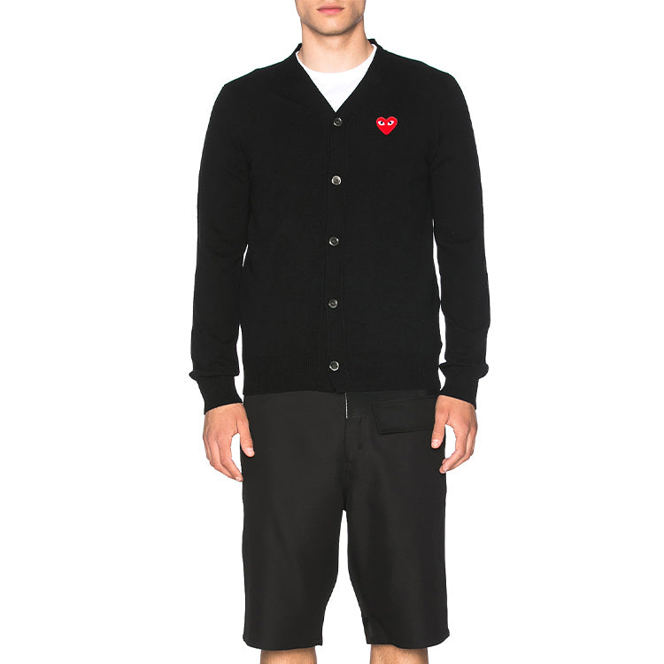 Кардиган COMME des GARCONS PLAY Cardigan Red Emblem 'Black' AZ-N008-051-1, черный — фото 3