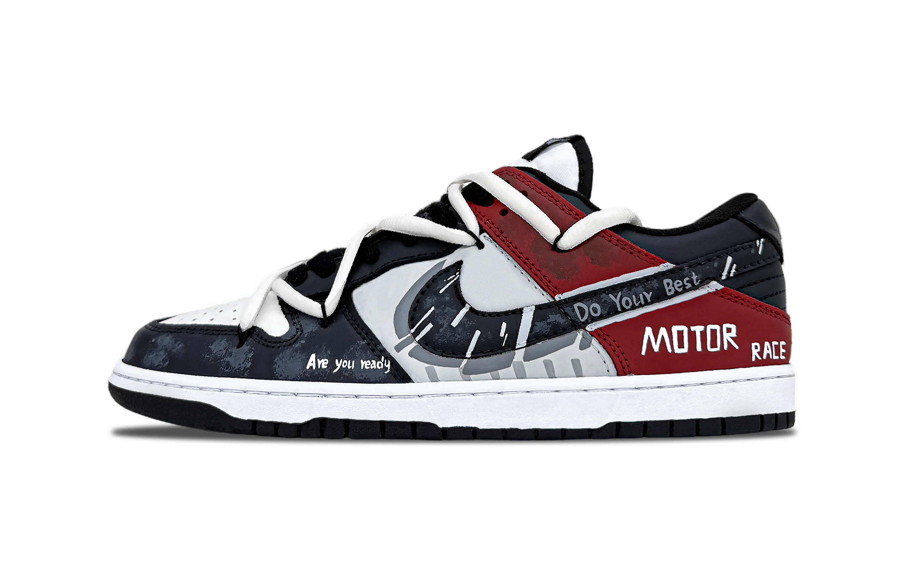 

Nike Кроссовки для скейтбординга Dunk Low Top, мужские, черно-красные