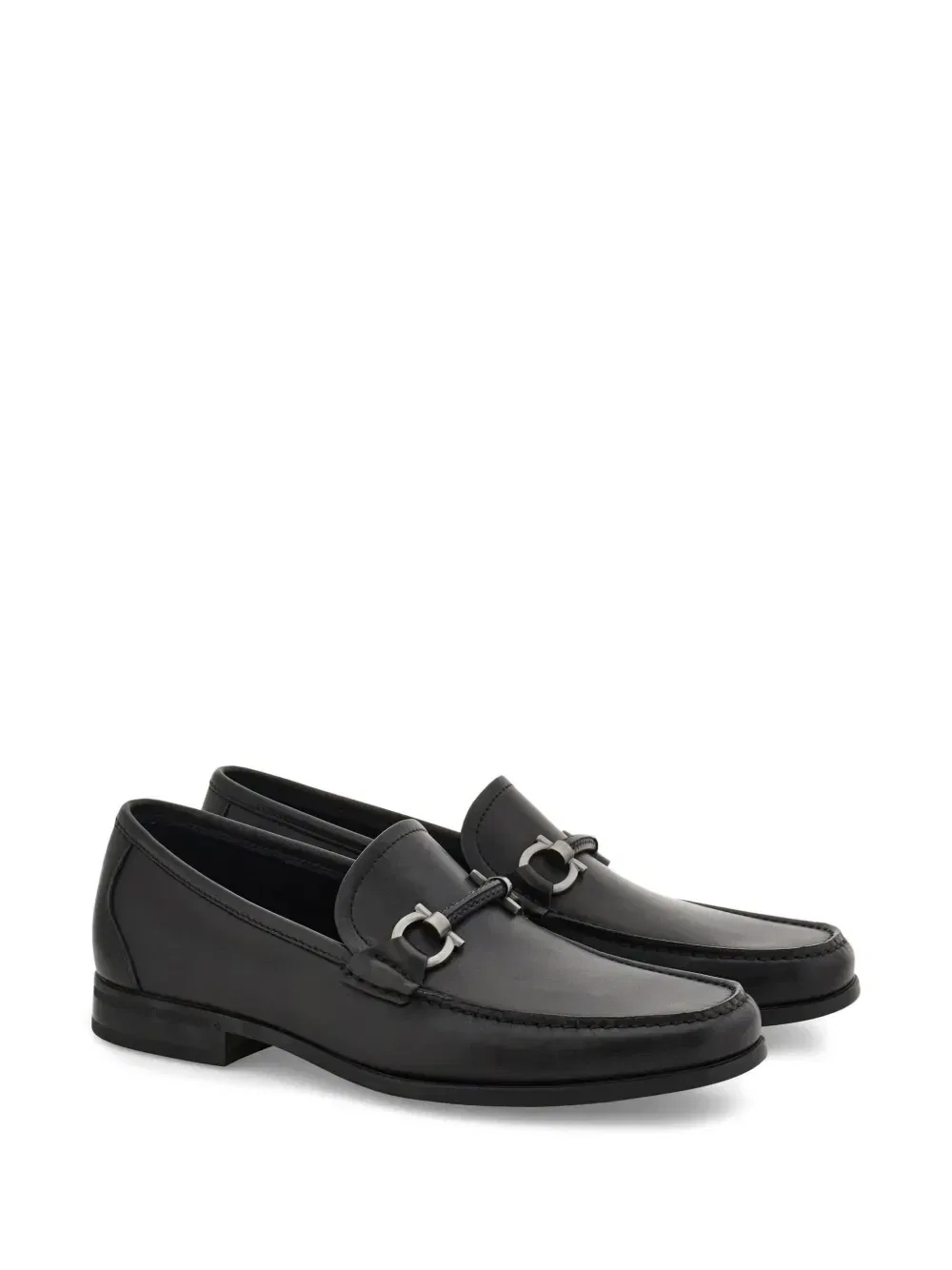 Лоферы Gancini ornament Ferragamo, черный — фото 2