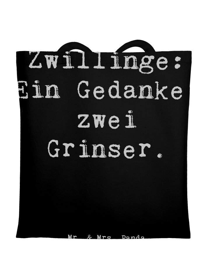 

Сумка для переноски Mr & Mrs Panda Zwillingsgeschwister Grinser, черный