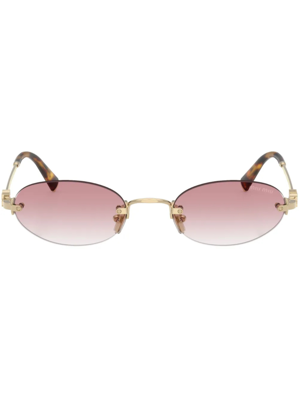 

Miu Miu Eyewear солнцезащитные очки в овальной оправе, золотой
