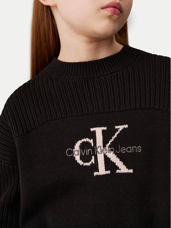 Свитер relaxed fit Monologo IG0IG02654 Calvin Klein Jeans, черный — фото 4