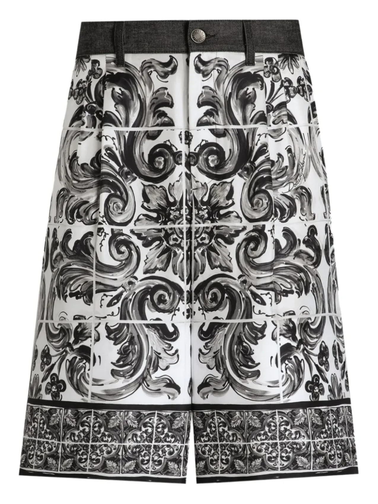 

Dolce & Gabbana джинсовые шорты с принтом Majolica, белый
