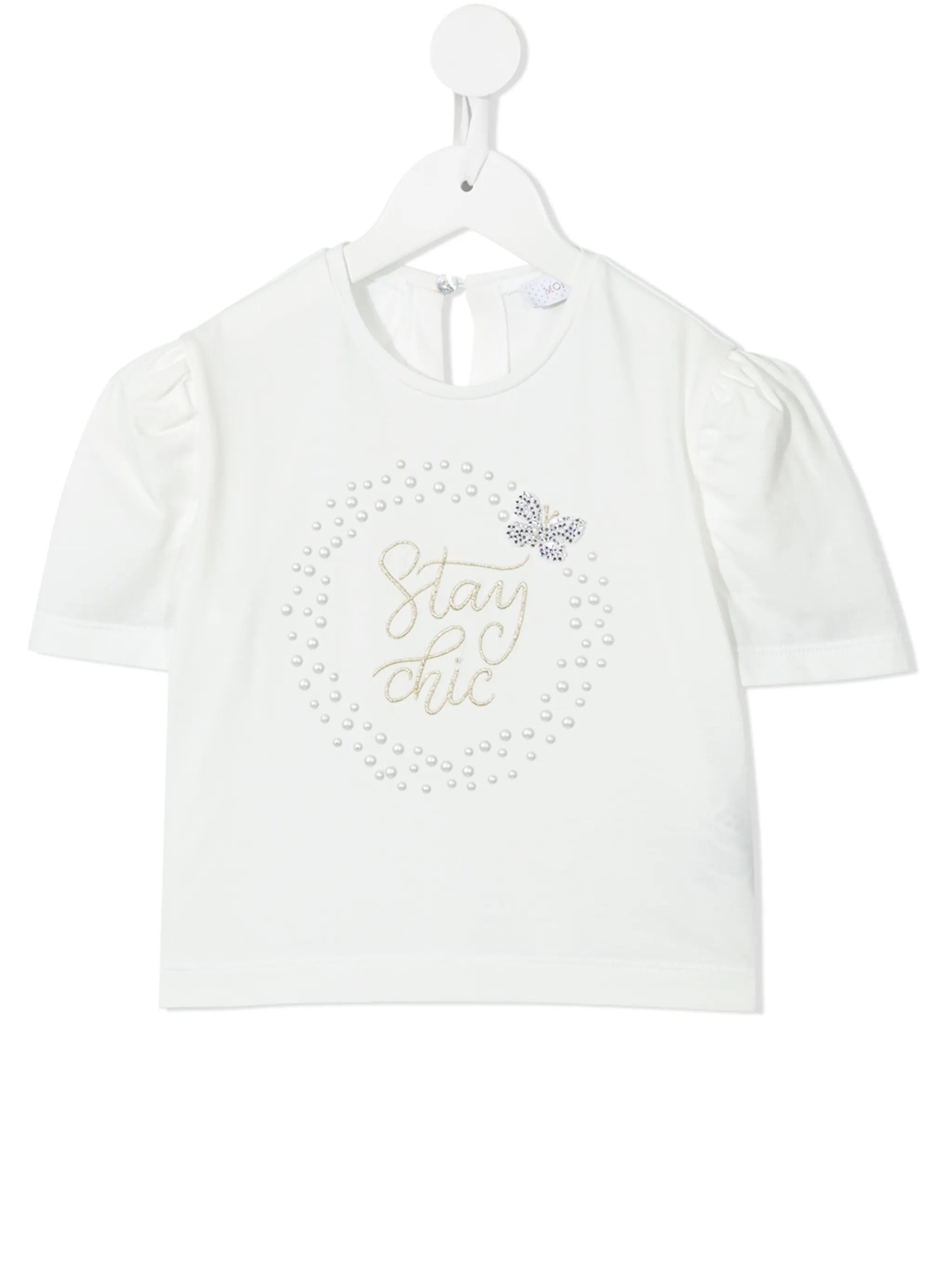 

Блузка с короткими рукавами и вышивкой Monnalisa, белый