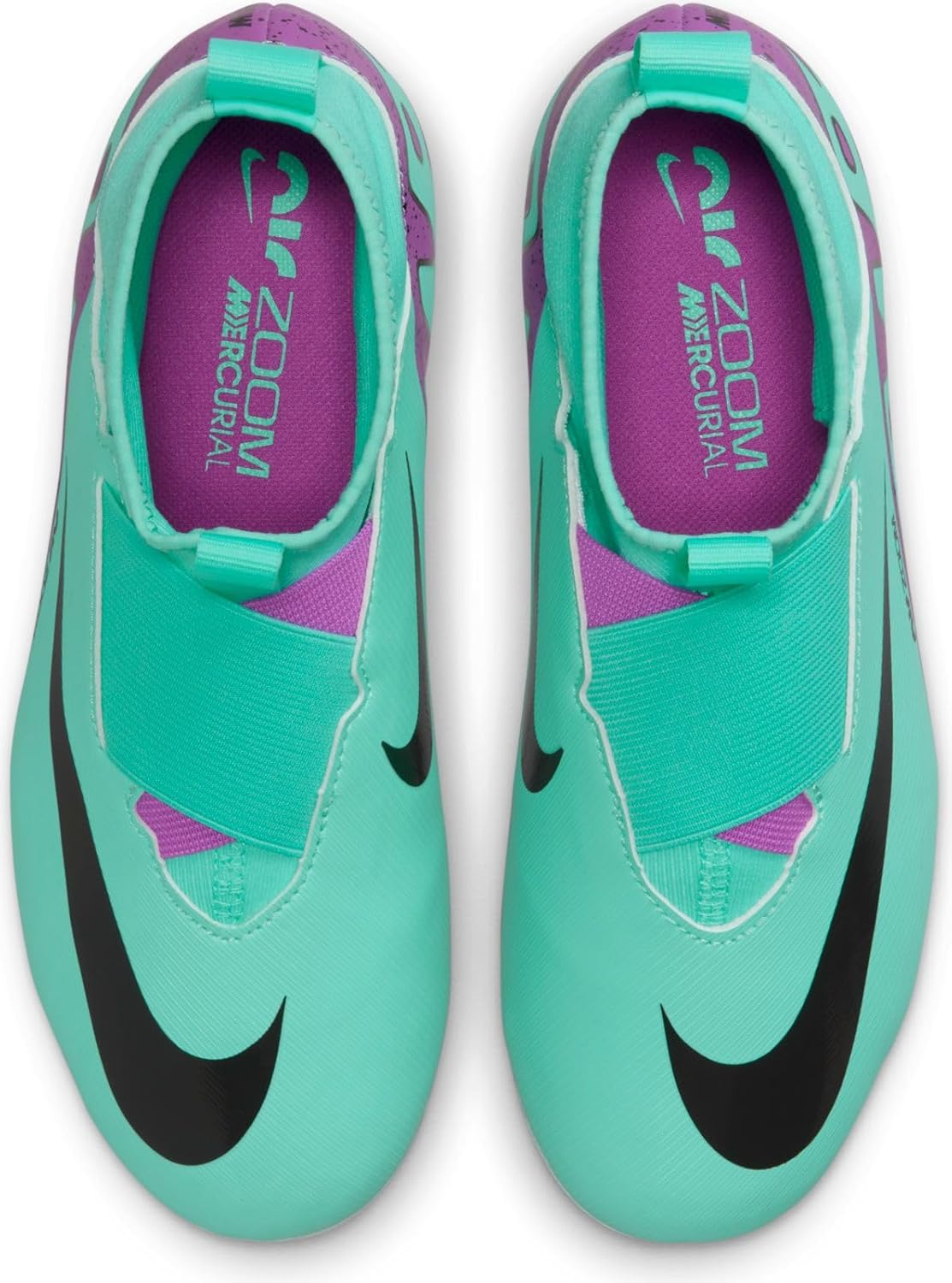 Детские кроссовки Nike Zoom Superfly 9 Acad Fg/Mg (унисекс), белый/черный/бирюзовый — фото 3