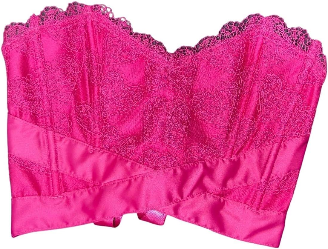 

Корсет без бретелек с вышитым сердцем от Victoria's Secret, цвет фуксия, новый, Fuchsia