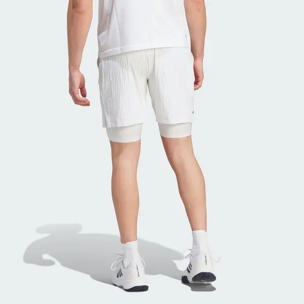 Шорты adidas AEROREADY Pro Two-in-One Seersucker Tennis Shorts 'White', белый — фото 4