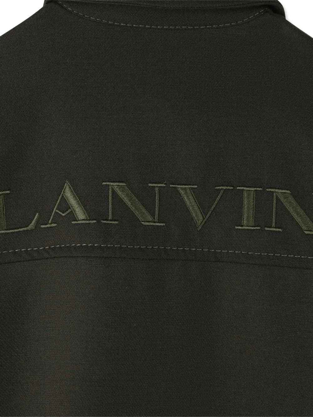 Платье с воротником поло и длинными рукавами Lanvin Enfant, черный — фото 3