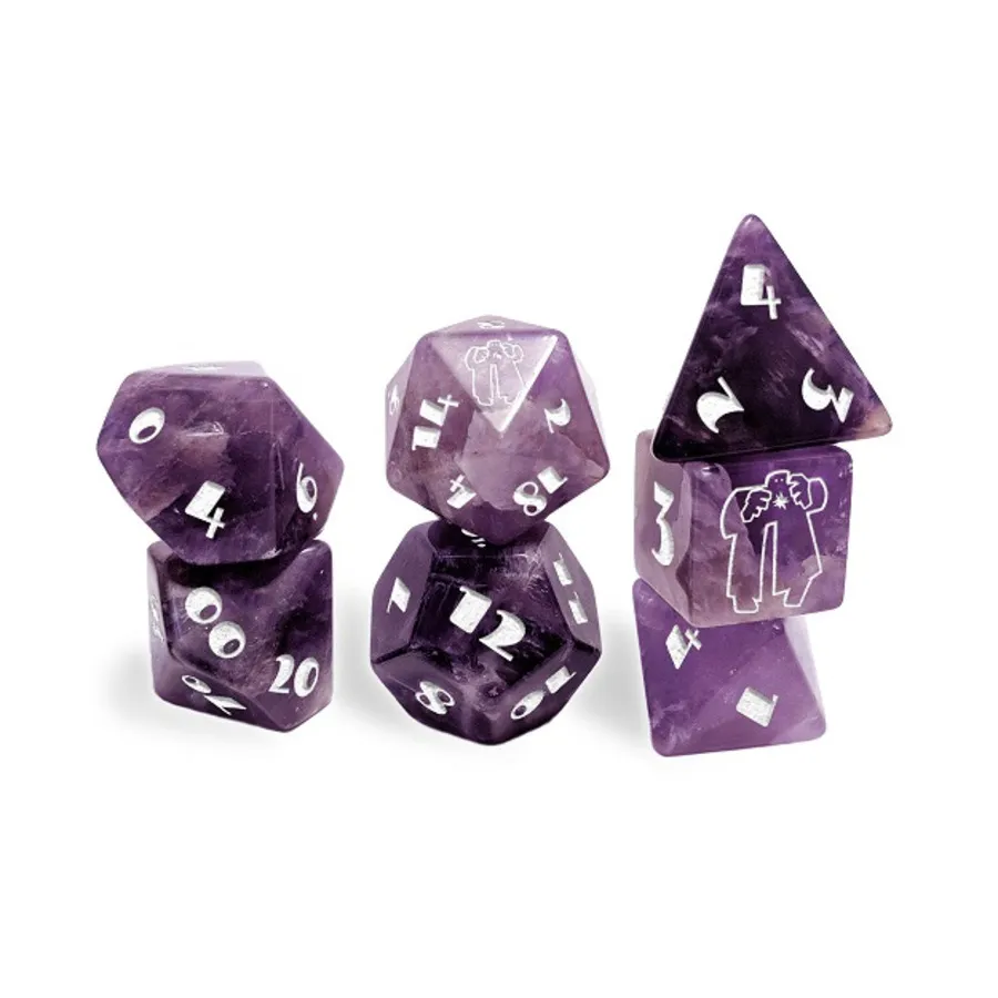 

Поликомплект - Аметист Пайзо Голема (7), Semi Precious Stone Dice (Level Up Dice)