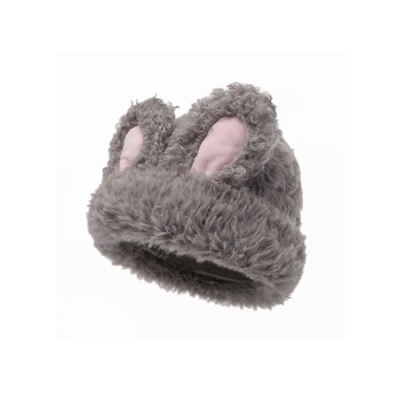 

FREE RABBITⅡ Плюшевая женская шапка бини, Gray