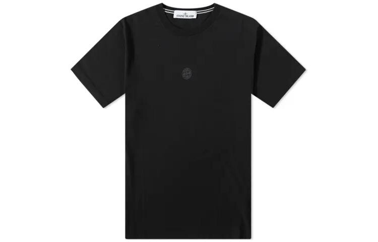 

Футболка мужская Stone Island с вышитым логотипом, черный