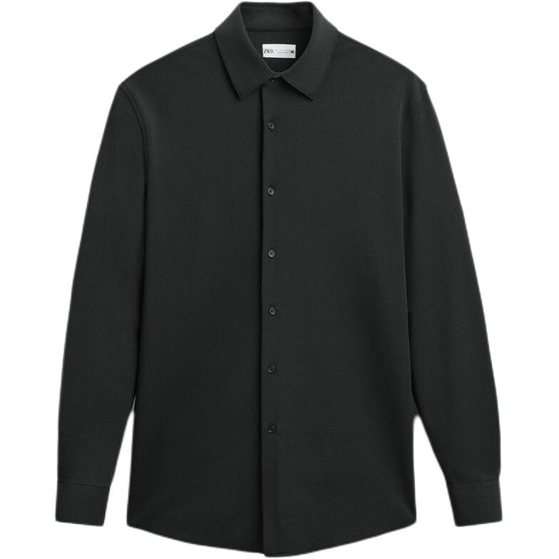 

Рубашка мужская черная Zara, черный