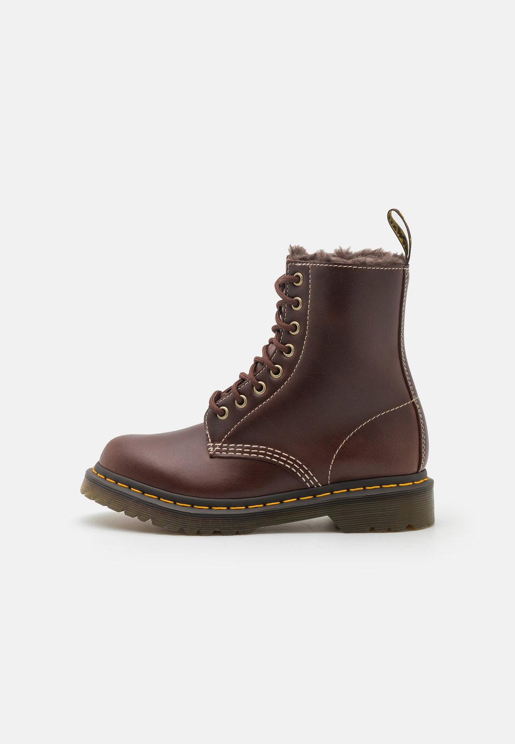 

Ботинки со шнурками Dr. Martens 1460 SERENA, цвет dark brown/light brown