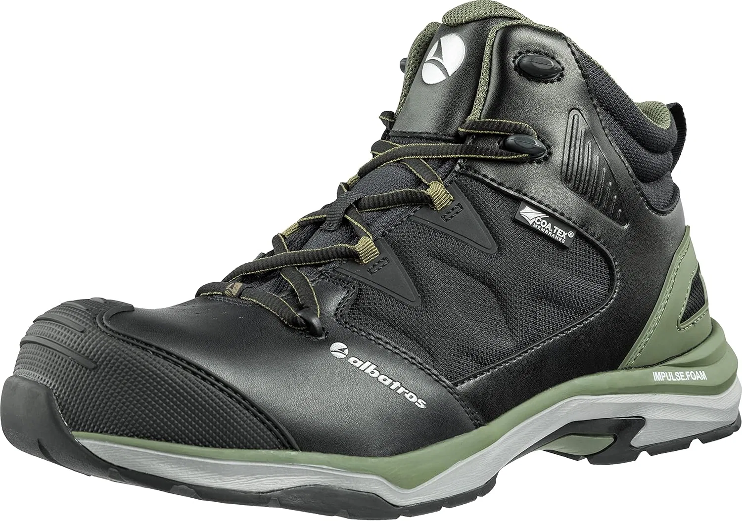ALBATROS ULTRATRAIL Оливковые рабочие ботинки CTX MID, защитная обувь, защита от электростатического разряда S3 ESD HRO SRC, защита от проникновения электростатического разряда, нескользящая поверхность, термостойкие, без металла, веганские, уни...