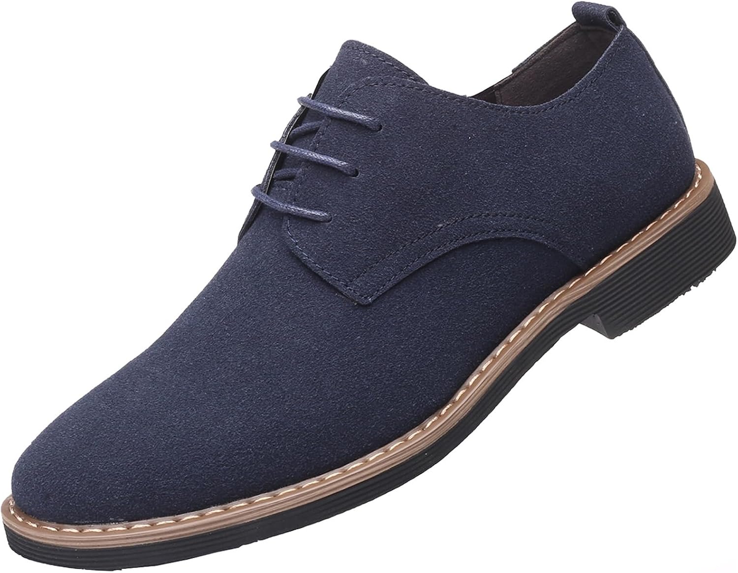 

Мужские замшевые классические туфли дерби на шнуровке для делового и официального стиля, вечерние оксфорды, свадебные оксфорды Wuiwuiyu, синий