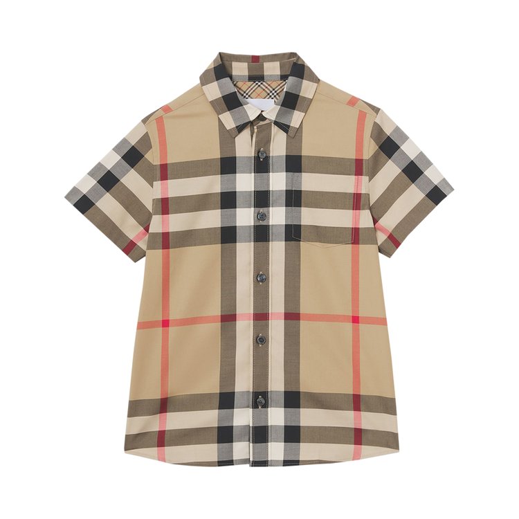 

Рубашка Burberry Kids Check Shirt, цвет Archive Beige