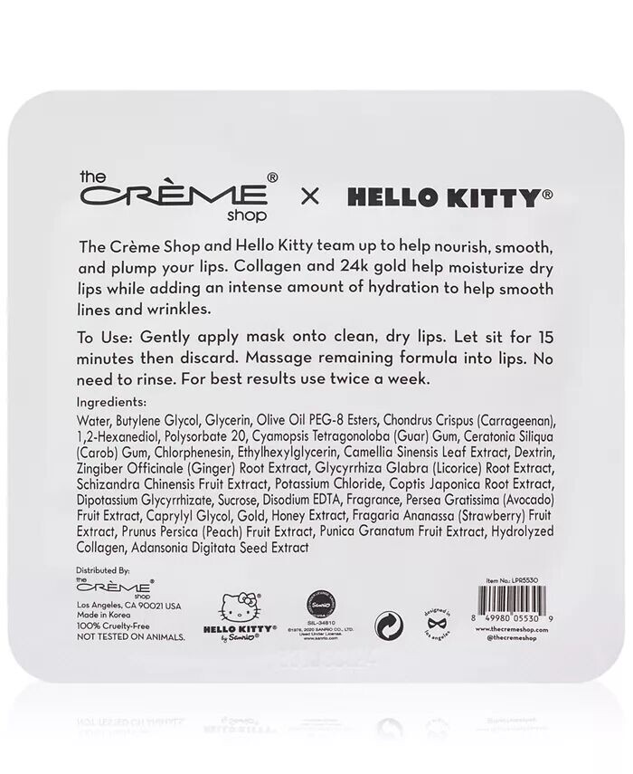 Гидрогелевые патчи для губ из коллекции Hello Kitty — со вкусом клубники The Crème Shop, цвет Strawberry Flavored — фото 3