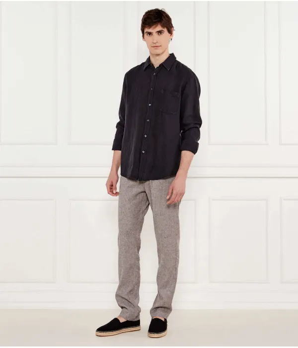 Элегантная льняная рубашка_6 Regular fit Boss Orange, черный — фото 2