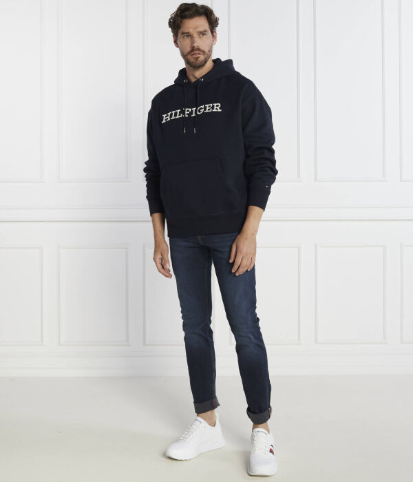 Свитер монотипный вышивка Regular fit Tommy Hilfiger, синий — фото 2
