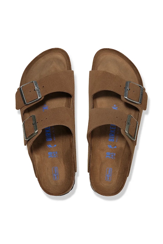 Замшевые шлепанцы Arizona Birkenstock, коричневый — фото 3