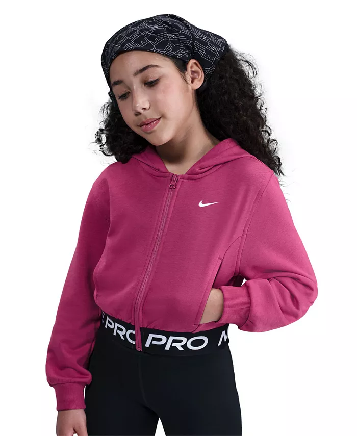 Большая девочка Pro Fleece Dri-FIT худи с молнией Nike, красный — фото 3