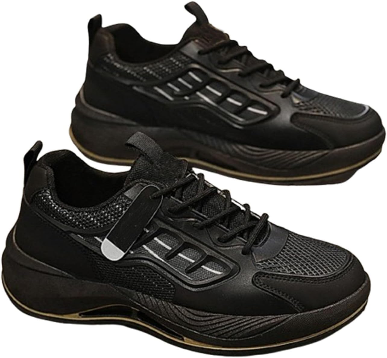 

Мужские кроссовки для бега, мужские кеды с амортизационной поддержкой, мужские теннисные кроссовки для ходьбы и спортивного повседневного ношения Generic, черный