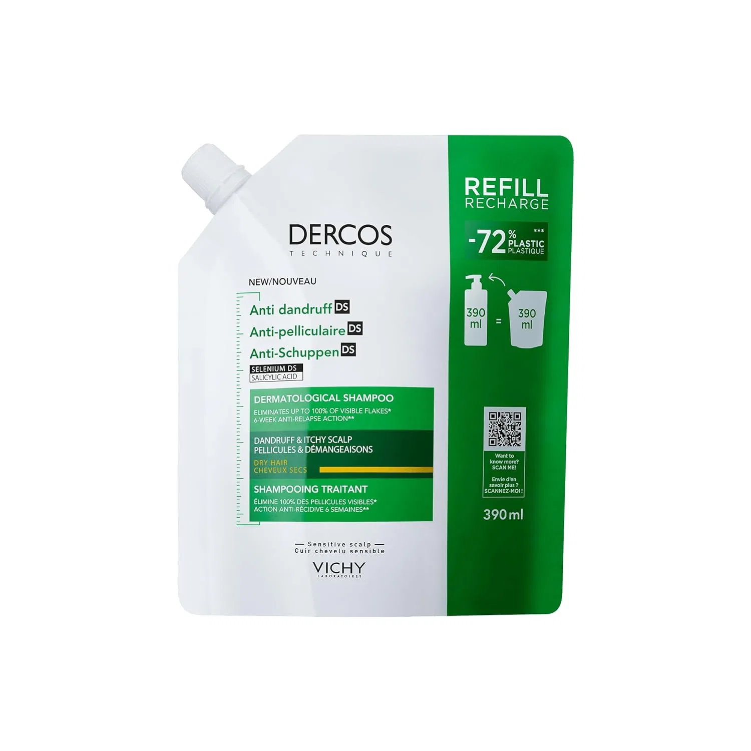 Дерматологический шампунь против перхоти «Dercos Anti-Dandruff DS» от Vichy
