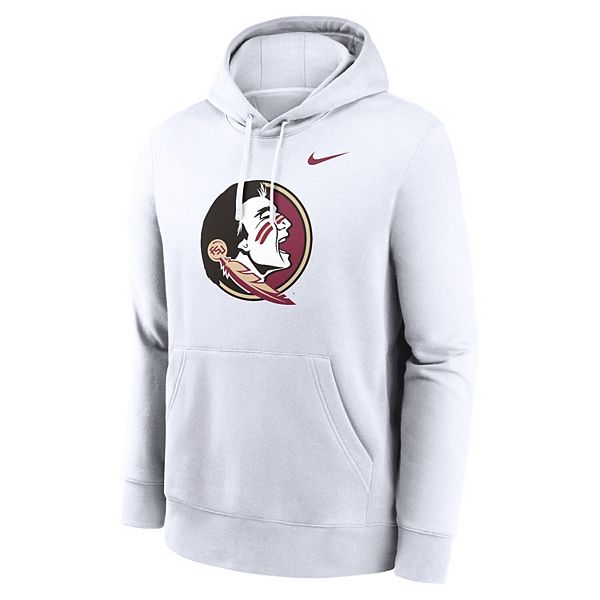Мужская белая толстовка с капюшоном Florida State Seminoles Primetime Evergreen Club Fleece Nike — фото 3