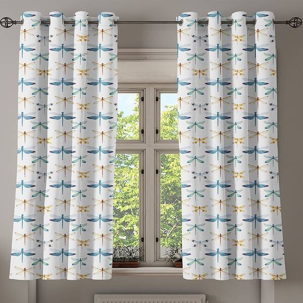 

Занавеска с люверсами Abakuhaus Dragonfly 2 шт, 280x175x0,5 см цвет orange blue