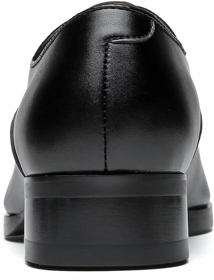 

Мужские оксфорды Формальная обувь из кожи для свадьбы, смокинга, деловые дерби, модная повседневная обувь для мужчин Santimon, черный