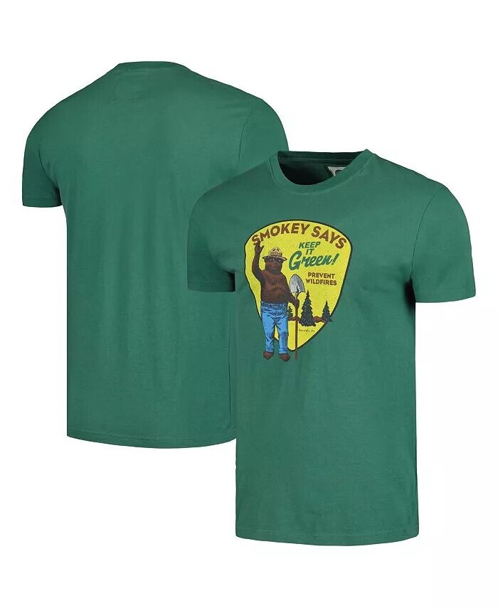 

Мужская зеленая рваная футболка Smokey the Bear Brass Tacks American Needle, зеленый