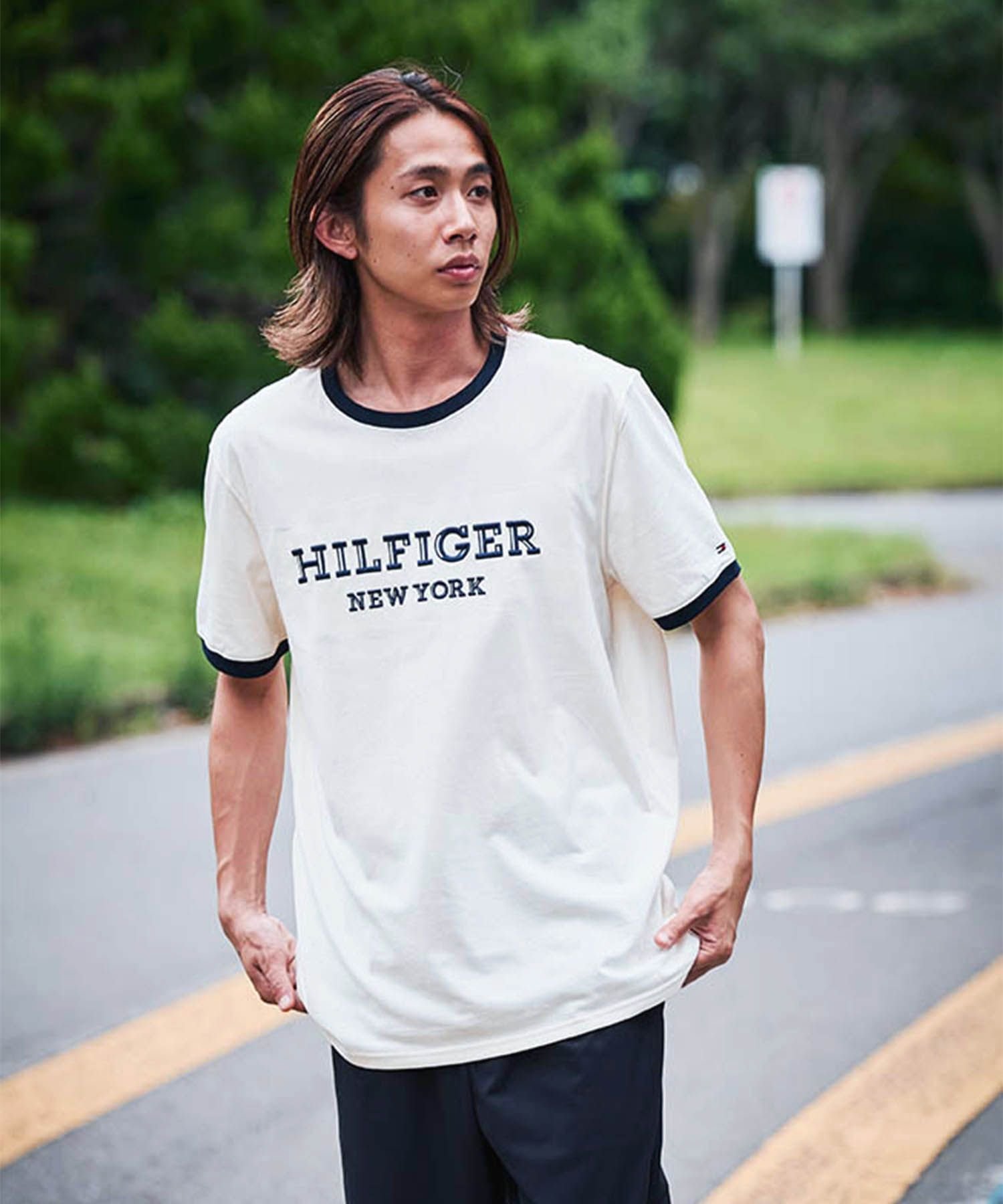 Футболка TOMMY HILFIGER Monotype Ringer, Ivory AEF