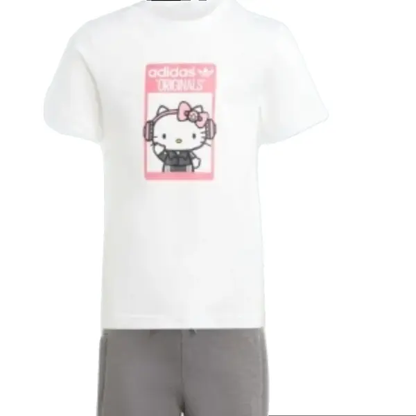 

Футболка оригинальные x hello kitty короткие Футболка комплект азиатские размеры Adidas, белый