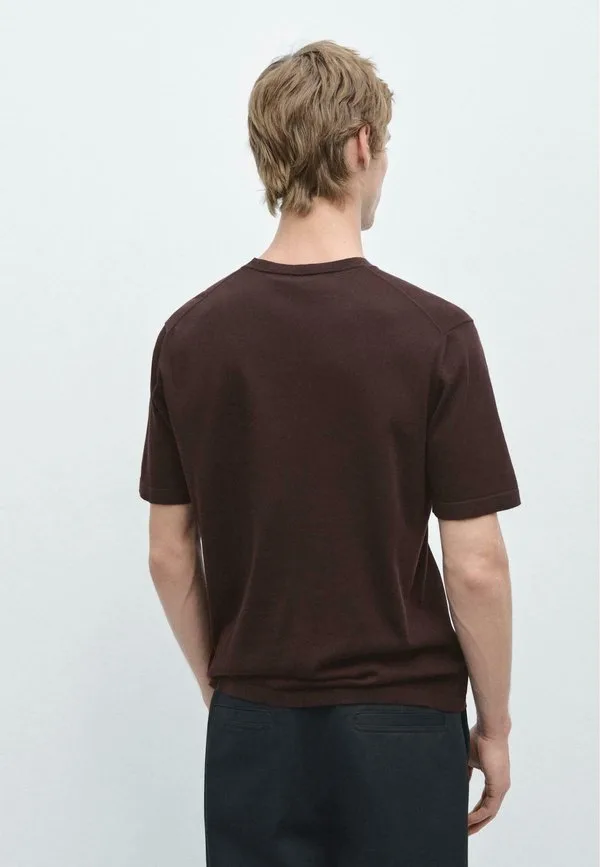 Простая футболка Massimo Dutti, Mottled Bordeaux — фото 3