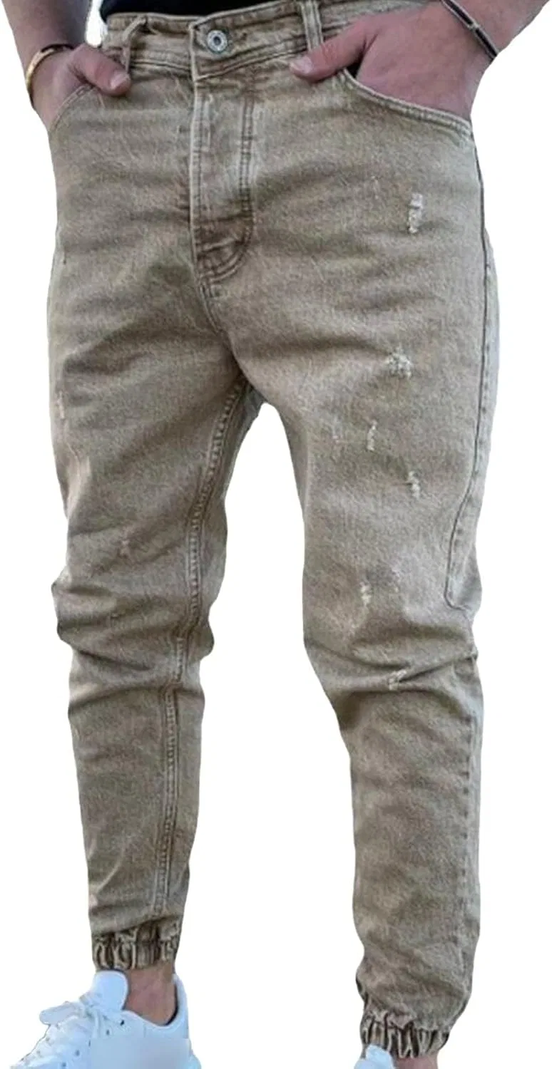Джинсы мужские зауженные, Khaki