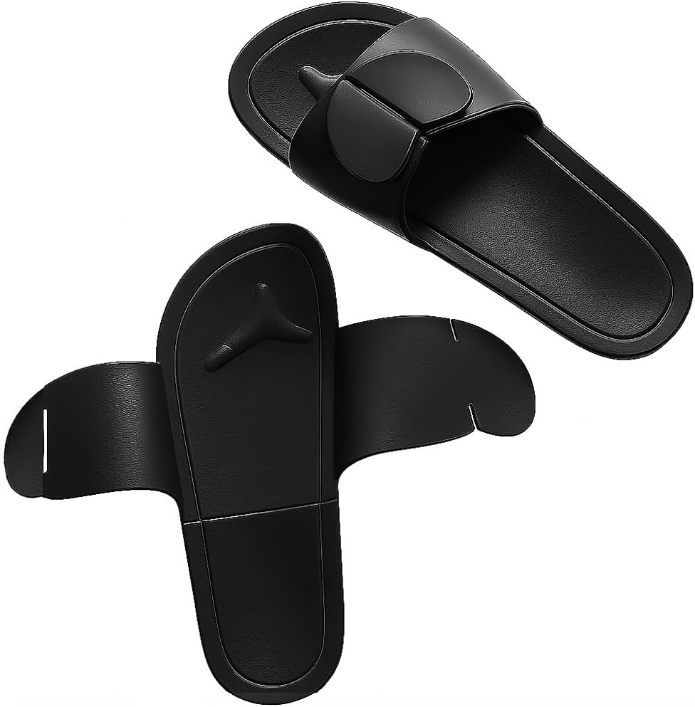 

Японские унисекс сандалии для путешествий, съемные, складные, противоскользящие, быстросохнущие для отеля, спортзала, пляжа, ванной, душа, спа и плавания Zbh1985, черный