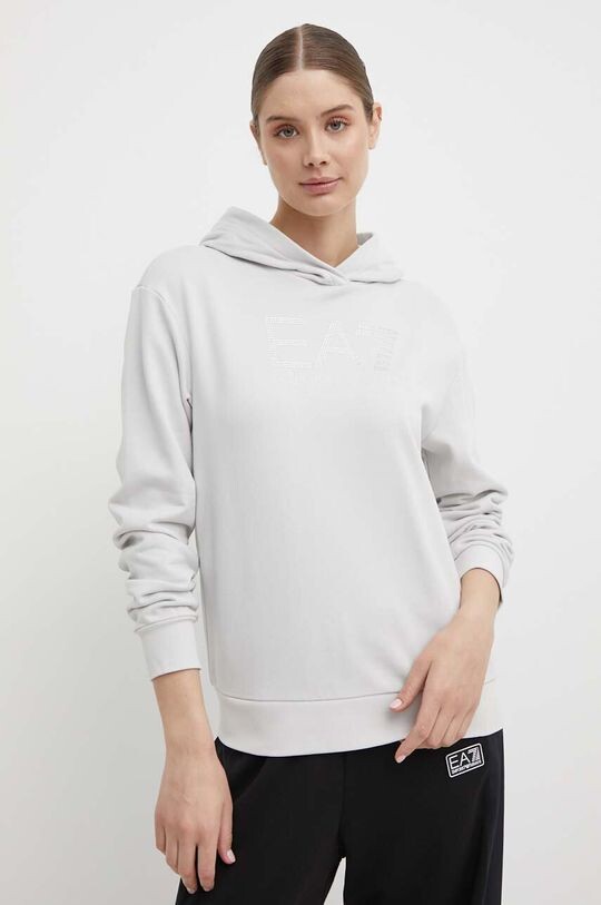 

Хлопковая толстовка EA7 Emporio Armani, серый