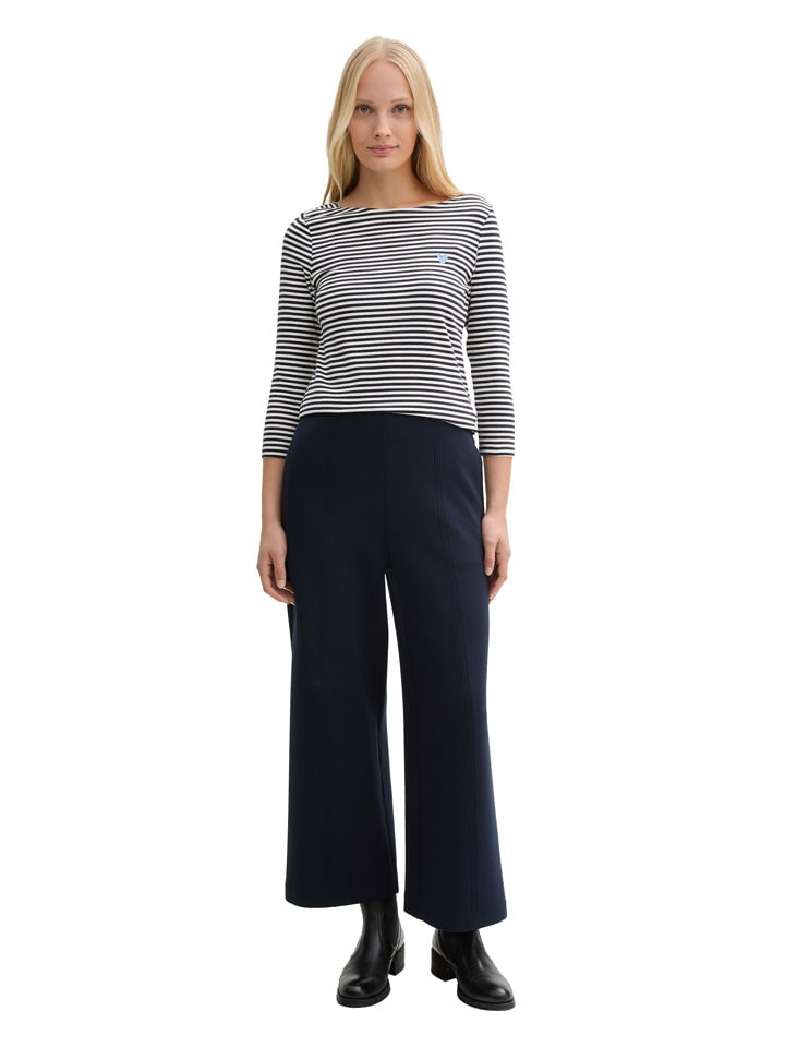 

Tom Tailor Футболка с длинными рукавами белого/темно-синего цвета