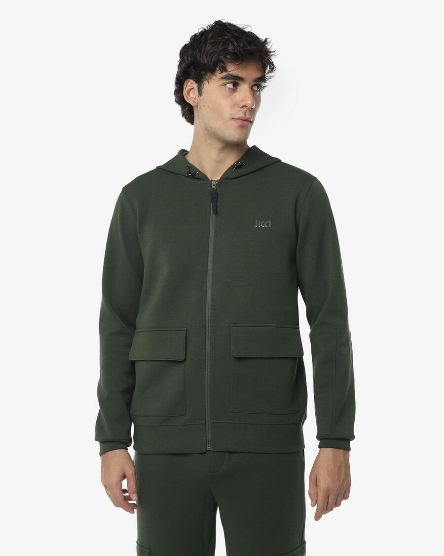 

JAKED Темно-зеленая синтетическая фитнес-толстовка для мужчин