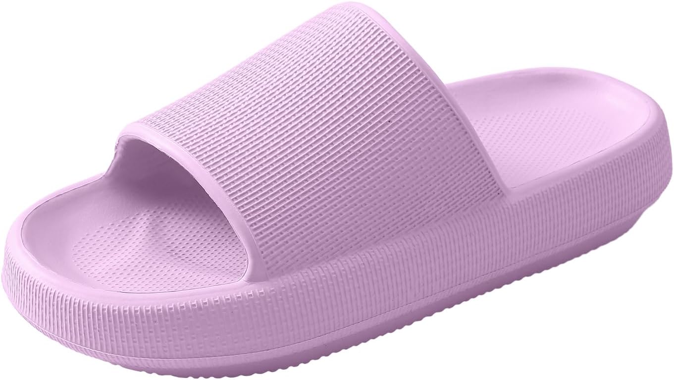 

Женские шлепанцы HUXMEYSON, мужские быстросохнущие шлепанцы, тапочки для душа с поддержкой свода стопы и амортизирующей подошвой, светло-фиолетовый