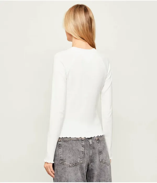 Блузка STAR slim fit Tommy Hilfiger, экрю — фото 3